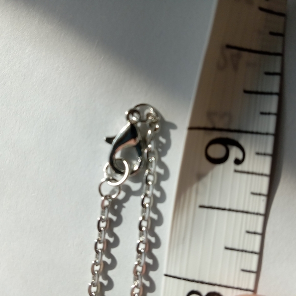 Heart charm necklace silver plated 9 inches - Picture 5 of 5